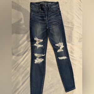 AMERICAN EAGLE APPAREL Ladies Women's Size 0 Distressed Blue Jeans NWT